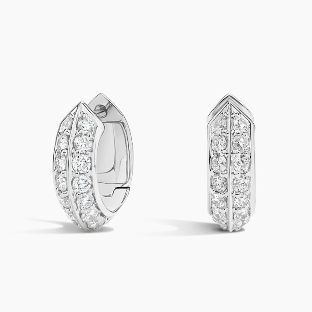 Deux Diamond Hoop Earrings (1/2 ct. tw.)in 18K White Gold